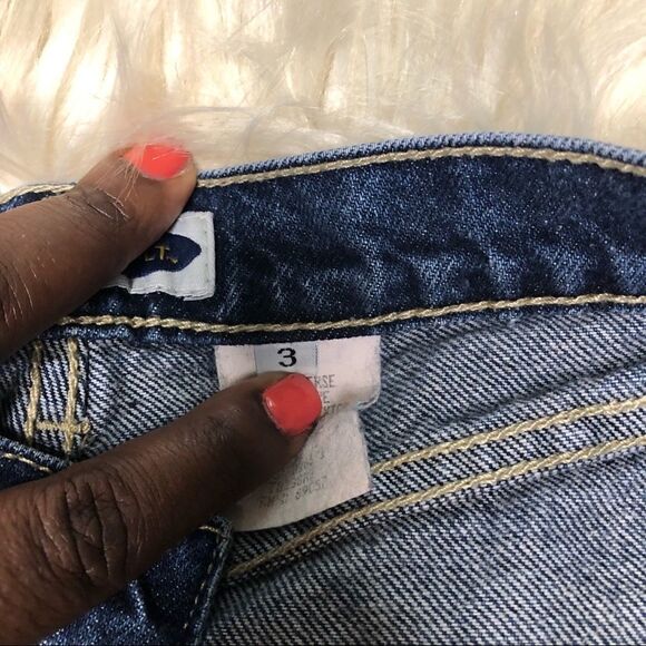 Blue asphalt button fly high waist short shorts 3 - Picture 4 of 9